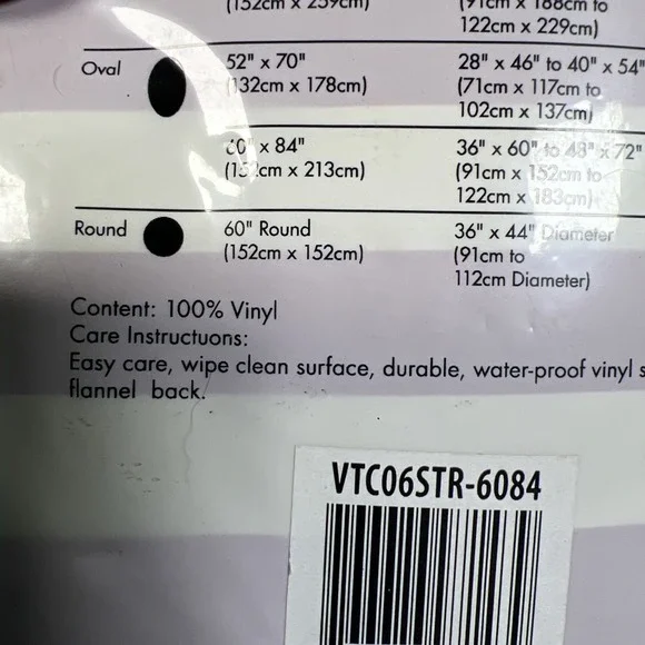 Vtg Christmas Holiday Time Tablecloth 52" X 90" Oblong Vinyl Flannel Backed NEW - Picture 4 of 4